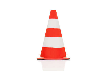 Traffic cone isolated on white background.の写真素材