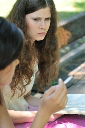 Young people - annoying by smoking cigaretteの写真素材
