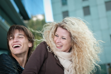 Happy young couple enjoying lifeの写真素材