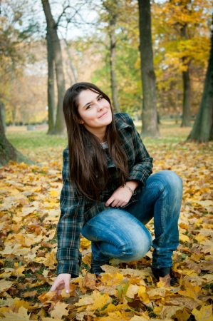 Happy autumn lifestyle portraitの写真素材