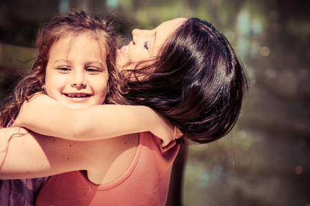 Happiness of mother with her childの写真素材