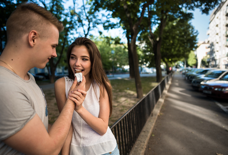 Love couple enjoying each others companyの写真素材