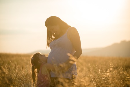 The relationship between mother and daughter. Happy family.の写真素材