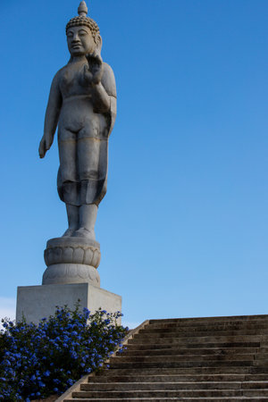Buddha sculpture at BacalhÃ´a Buddha Eden, asian style garden, Quinta dos Loridos, Bombarral, Portugal, September 10, 2020のeditorial素材