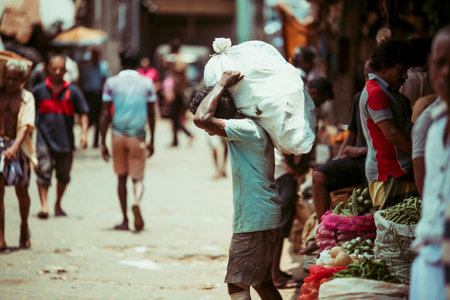 Sri Lanka, Colombo 09.03.2020. A Traditional street market in Colombo, Sri Lanka. Street markets in...