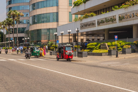 COLOMBO, SRI LANKA - APRIL 03, 2019: Street near the Pettah Market or Manning Market. Pettah Market...