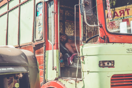 COLOMBO, SRI LANKA - APRIL 03, 2019: Street near the Pettah Market or Manning Market. Pettah Market located in the suburb of Pettah in Colombo, Sri Lankaのeditorial素材