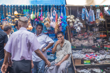 COLOMBO, SRI LANKA - APRIL 03, 2019: Street near the Pettah Market or Manning Market. Pettah Market located in the suburb of Pettah in Colombo, Sri Lankaのeditorial素材