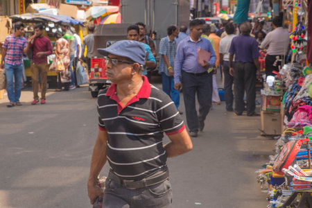 COLOMBO, SRI LANKA - APRIL 03, 2019: Street near the Pettah Market or Manning Market. Pettah Market located in the suburb of Pettah in Colombo, Sri Lankaのeditorial素材