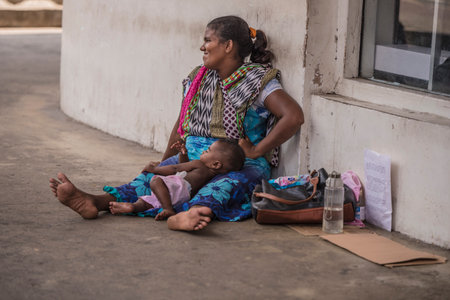 COLOMBO, SRI LANKA - APRIL 03, 2019: Street near the Pettah Market or Manning Market. Pettah Market...