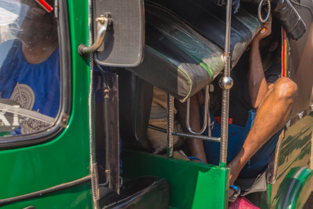 COLOMBO, SRI LANKA - APRIL 03, 2019: Street near the Pettah Market or Manning Market. Pettah Market located in the suburb of Pettah in Colombo, Sri Lankaのeditorial素材