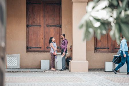 COLOMBO, SRI LANKA - APRIL 03, 2019: Street near the Pettah Market or Manning Market. Pettah Market located in the suburb of Pettah in Colombo, Sri Lankaのeditorial素材