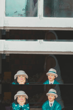 OBIDOS, PORTUGAL - 08-09-2020 : Souvenir shops and colorful narrow streets of the medieval portuguese city of Ãbidos, a tourist attraction in central Portugal. famous destination for its architecture.のeditorial素材