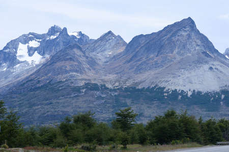 Lapataia bay landscape, Tierra del Fuego. Landscape of the Atlantic Ocean in Ushuaia, Argentina landmark.の写真素材