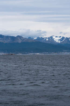 Lapataia bay landscape, Tierra del Fuego. Landscape of the Atlantic Ocean in Ushuaia, Argentina landmark.の写真素材