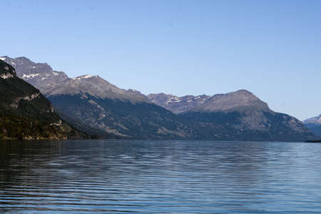 Lapataia bay landscape, Tierra del Fuego. Landscape of the Atlantic Ocean in Ushuaia, Argentina landmark.の写真素材