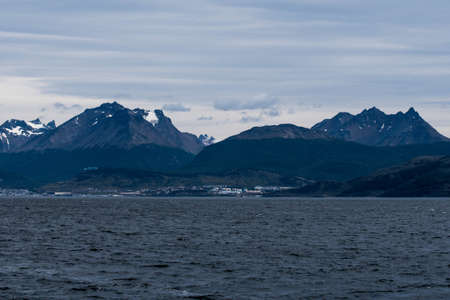 Lapataia bay landscape, Tierra del Fuego. Landscape of the Atlantic Ocean in Ushuaia, Argentina landmark.の写真素材