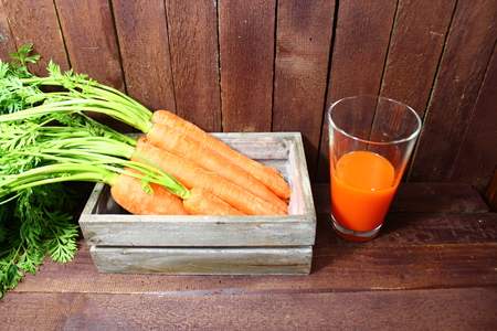 Carrots and carrot juiceの写真素材