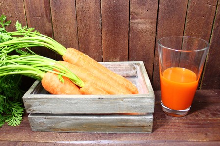 Carrots and carrot juiceの写真素材