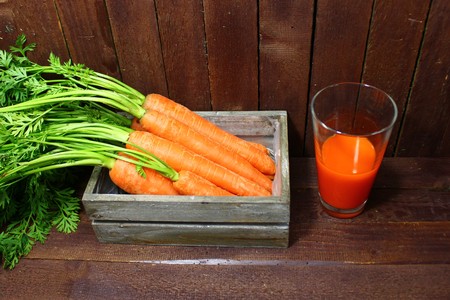 Carrots and carrot juiceの写真素材