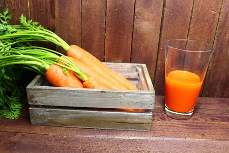 Carrots and carrot juiceの写真素材