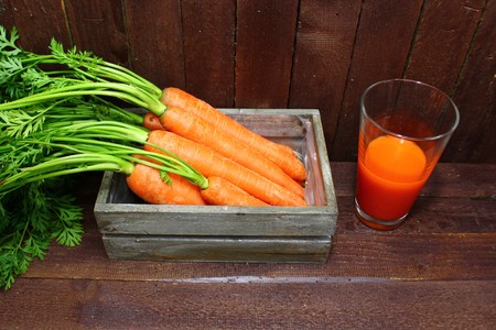 Carrots and carrot juiceの写真素材