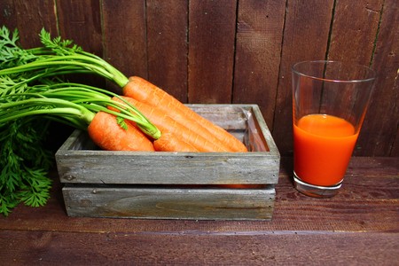Carrots and carrot juiceの写真素材
