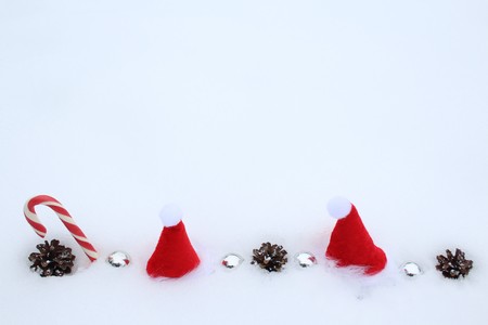 Christmas decoration in the snowの写真素材