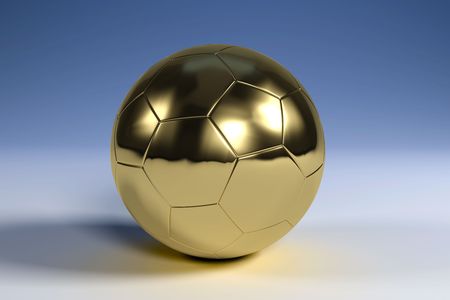 A solid gold football with clipping pathの写真素材