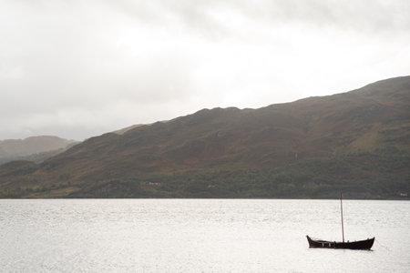 Boat on Loch Lomond in Scotland, United Kingdom.の写真素材