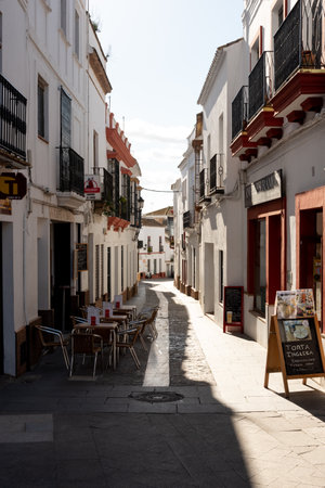 Street in the center of the city of Granada, Andalusiaの写真素材