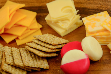 assorted cheese and crackers