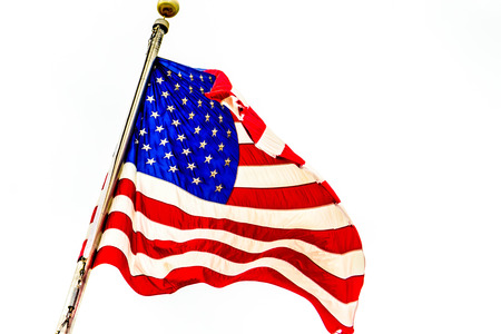 USA flag flying in the wind