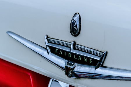 1950 s red and white Ford Fairlaneのeditorial素材