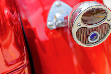 restored red  ford streetrod taillight
