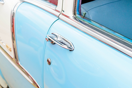 1950 s blue and white chevy belairの写真素材