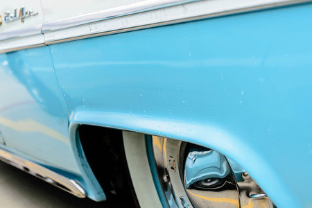 1950 s blue and white chevy belairのeditorial素材