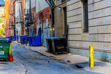Streeetscap down a back alley in downtown Philadelphiaのeditorial素材