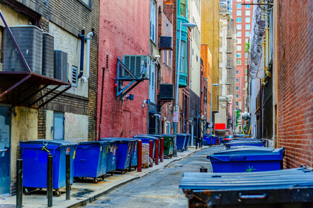 Streeetscap down a back alley in downtown Philadelphiaのeditorial素材