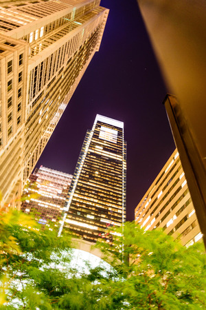 night streetscape in downtown Philadelphiaのeditorial素材
