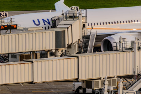 airplanes on the ramp at Houston Intercontinental Airportのeditorial素材