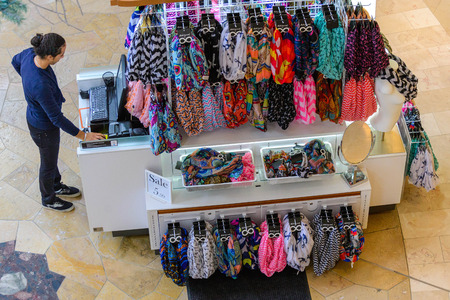 shoppers at an indoor mallのeditorial素材