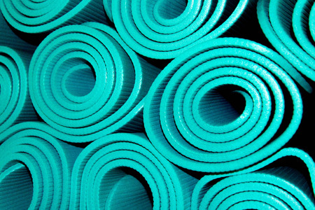 gym equipment for exercise, rolled yoga mats