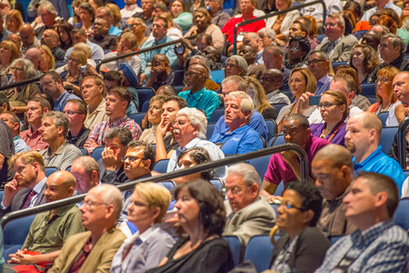seated crowd in an auditoriumのeditorial素材