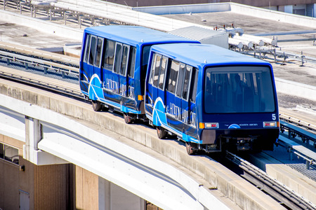 IAH, Houston Intercontinental Airport, Houston, TX, USA - above ground terminal connecting  tram at IAHのeditorial素材