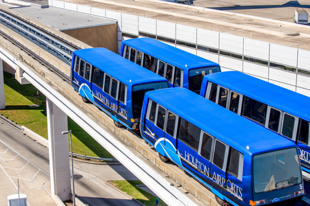 IAH, Houston Intercontinental Airport, Houston, TX, USA - above ground terminal connecting  tram at...