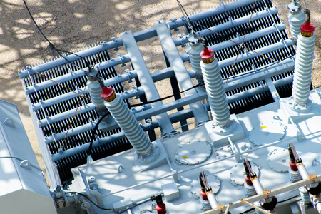 electrical power substation, transformers, insulators