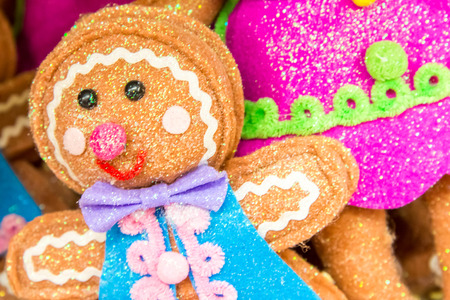 Christmas decorations, gingerbread frosted cookie decorationsの写真素材