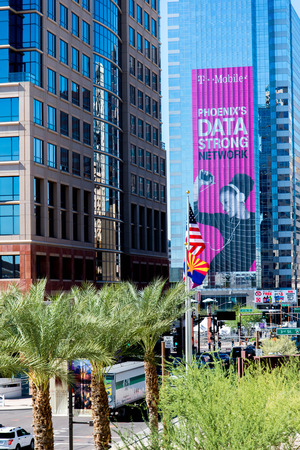 Urban streetscapes and buildings in downtown Phoenix, Arizonaのeditorial素材