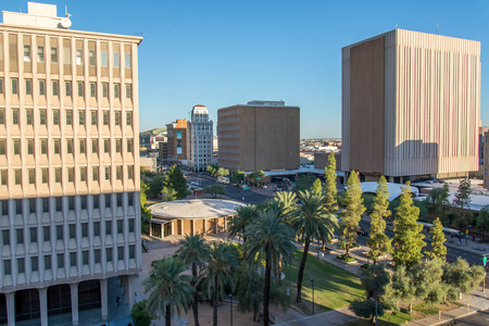Urban streetscapes and buildings in downtown Phoenix, Arizonaのeditorial素材